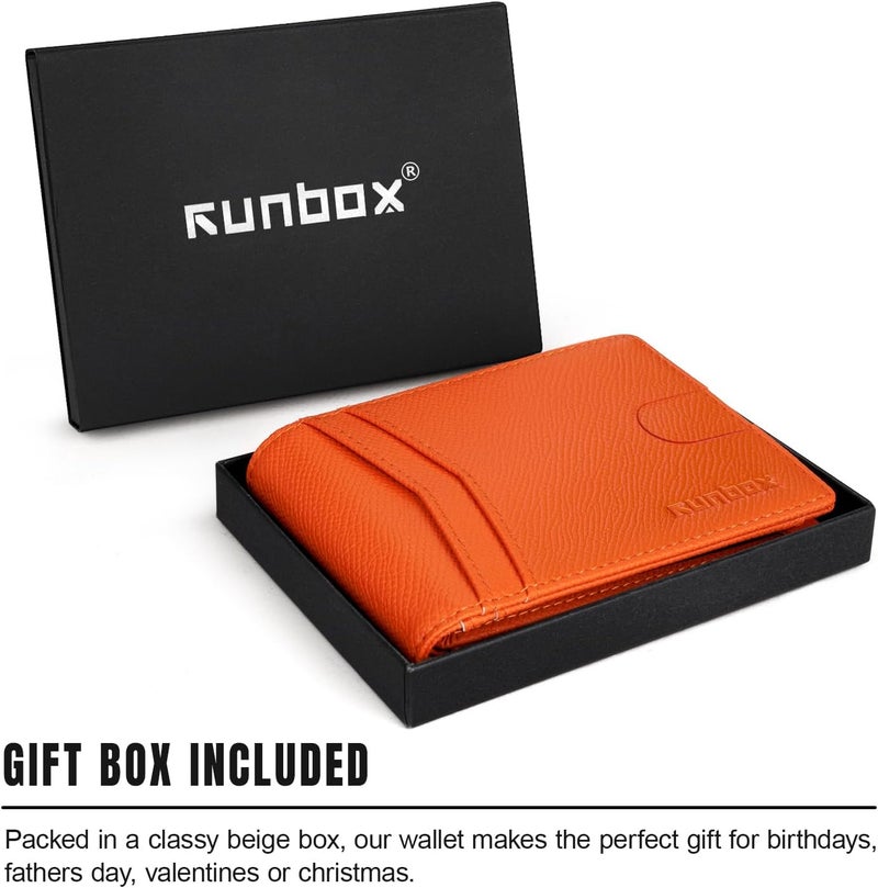 RUNBOX Wallet for Men Slim Rfid Leather 2 ID Window With Gift Box | Slim, Rfid, 2 ID Window, With Gift Box, Slim, Rfid - Image 5